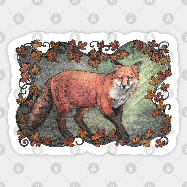 Leafy Fox Sticker by GnarlyBones